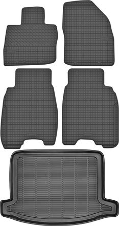 OEM Juego De Alfombrillas De Goma Para Honda Civic Ix Hatchback (2012-2017) + Alfombrilla Para El Maletero