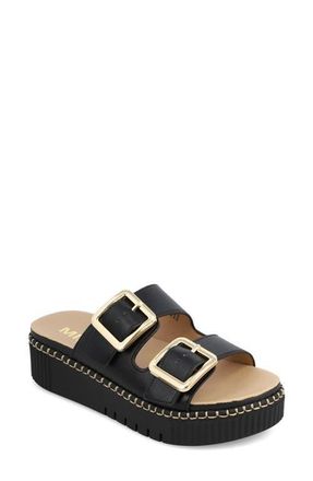 Mia Jacinta Buckle Strap Platform Sandal in Black at Nordstrom, Size 6.5