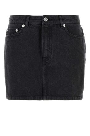 A.P.C. Black Denim Mini Skirt