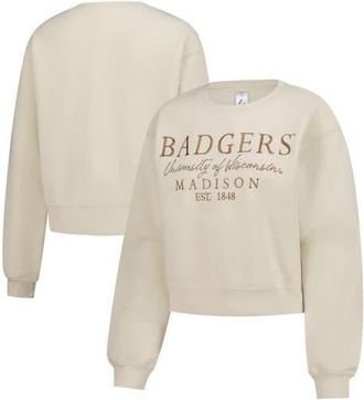 ZooZatZ Womens ZooZatz Sand Wisconsin Badgers Cropped Crewneck Sweatshirt at Nordstrom, Size Medium