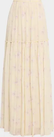 LoveShackFancy Positano Floral Maxi Skirt