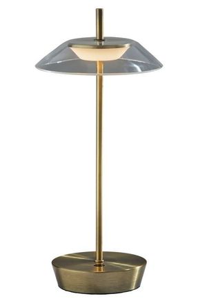 Adesso AKO LED Cordless Table Lamp in Antique Brass at Nordstrom