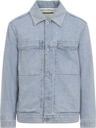 Jil Sander Blue Shirt Collar Jacket