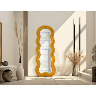 Dmora Dmora - Espejito Baquirivu, Espejo, Objeto De Decoraci&oacute;n De Pared, Decoraci&oacute;n De Espejo, 40x4 H160 Cm, Ocre