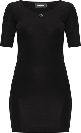 Dsquared2 Abito Short Dress - Dames - Korte kleedjes - Zwart - M - Kleedjes