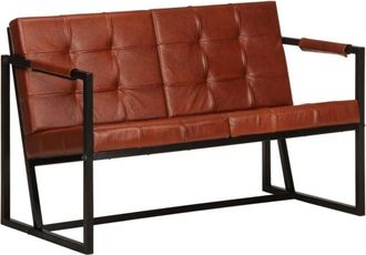 vidaXL Vidaxl - Sofá de 2 plazas cuero auténtico de cabra marrón