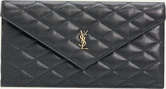 Saint Laurent YSL Quilted Leather Pouch Bag