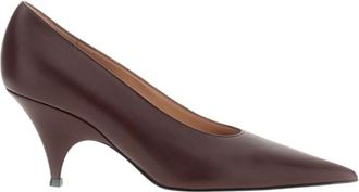 Gianvito Rossi Maroon Slip On Pumps