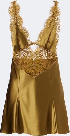 Retrof&ecirc;te Retrof&ecirc;te Bonny lace-trimmed satin minidress