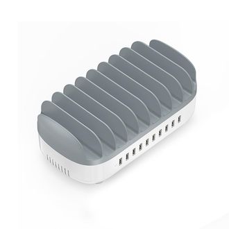 OEM Estaci&oacute;n De Carga Inteligente Duk-10p-v1 Para Tel&eacute;fonos Y Tabletas Con 10 Puertos Usb-a - Blanca