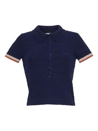 Cara Cara Lydia short-sleeves polo top - women - Cotton - S - Blue