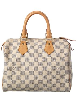 Louis Vuitton White Damier Azur Coated Canvas Speedy 25 (Authentic Pre-Loved)