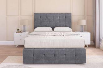Sloomy Cambridge Coniston Divan Set 2 Drawers - 54 Headboard-12 Footboard in Dark Grey | Size: Super King