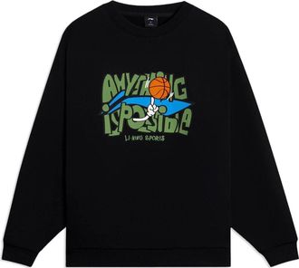 Li-Ning Hoops Comic Graphic Sweatshirt Black AWDSG95-2