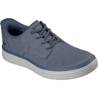 Skechers Hyland Justino Textiel Heren Marineblauwe Veterschoenen