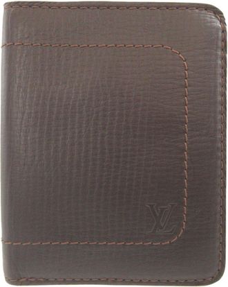 Louis Vuitton Brown Leather Card Wallet (Pre-Owned)