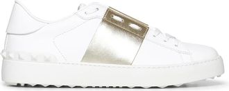 Valentino Garavani Sneakers, female, White, Size: 8 1/2 US White Slip-On Sneakers with Gold Logo