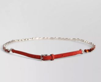 Dolce & Gabbana velvet crystal-embellished belt