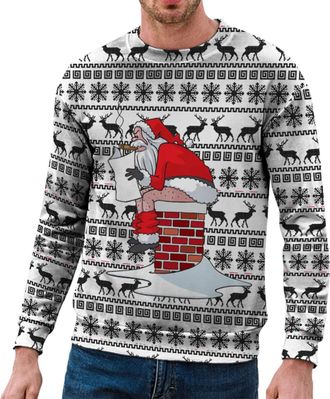 Generic Mens Funny Christmas Jumper with Christmas Motif, Christmas Jumper Mens Long Sleeve Casual Loose Tops Christmas Jumper Christmas Sweater for Couples, 