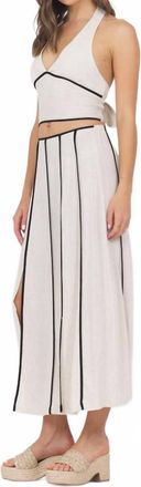 Vintage Havana Linen Blend Halter Top In Earthy Sand