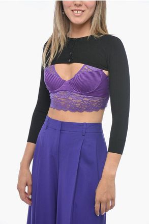 Dolce & Gabbana Cardigan Crop in Misto Viscosa con Bottoni taglia 42