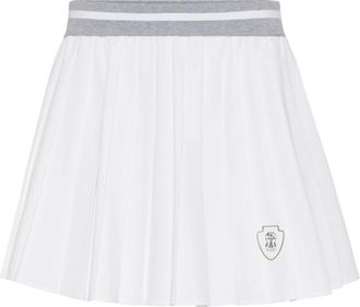 Brunello Cucinelli Logo-patch Pleated Skirt
