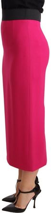 Dolce & Gabbana Pink High Waist Stretch Pencil Straight Womens Skirt