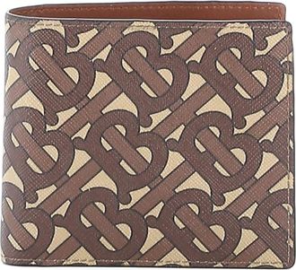 Burberry CC Bill Coin TB Monogram Wallet - Heren - Portefeuilles - Bruin - ONE Size - Katoen - Accessoires
