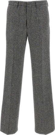 Dries Van Noten Rechte broek - Heren - Straight fit broeken - Grijs - M - Wol - Broeken