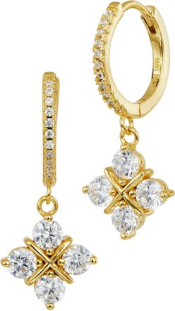Savvy Cie Jewels STERLING SILVER.925 WHITE CZ 4 GRID DROP EARRINGS