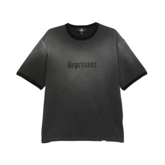 Represent T-Shirts, male, Black, Size: XL Ringer T-Shirt Stained