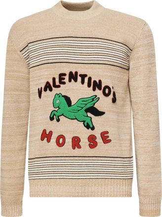 Valentino Wool And Cotton Sweater With Logo