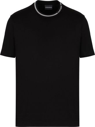 Emporio Armani logo-print T-shirt - men - Lyocell/Cotton - L - Black