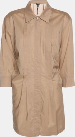Basler Beige Satin Zip Up Long Sleeve Shirt