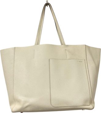Valextra Ivory Leather Tote Bag (Pre-Owned)