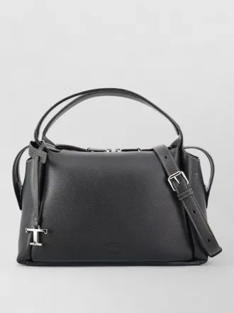 Tod's pebble grain shoulder bag top handles strap