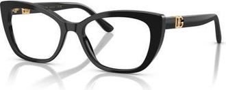 Dolce & Gabbana 54mm Cat Eye optical glasses in Black at Nordstrom