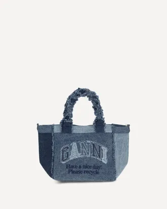 Ganni Small trapeze denim Shopper Female UNI