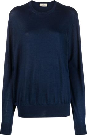 Bruno Manetti round-neck knitted jumper - women - Cashmere/Silk - S - Blue