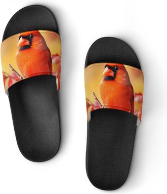 Generic Cardinal Cute Bird Unisex Beach Slippers & Pool Slides Anti-Slip House Shoes for Home Outdoor