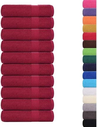 vidaXL Asciugamani Doccia 10 pz Bordeaux 70x140cm 360 g/m&sup2; 100% Cotone - Vidaxl