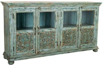 Wanderlust Deco Aparador De Madera Azul 170x40x90 Cm