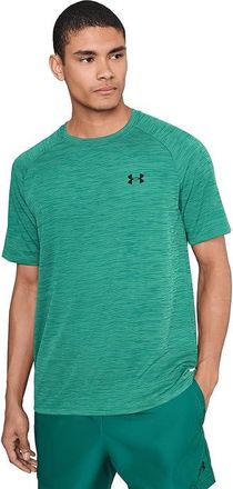 Under Armour Tech Textured Short Sleeve T-Shirt Mens Workout Rack Green/Black : 2XL