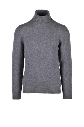 Vengera Grey High-Neck Virgin Wool Sweater