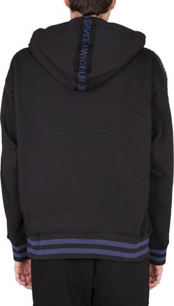 Versace Jeans Couture Cotton Drawstring Hoodie - Black