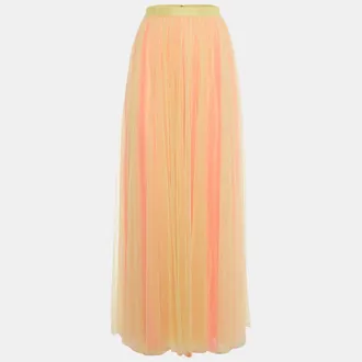 Needle & Thread Yellow/pink Two Tone Tulle Maxi Skirt