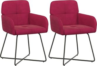 vidaXL Sillas De Comedor 2 Uds. Terciopelo Rojo Vino 59 X 56,5 X 86 Cm Vidaxl