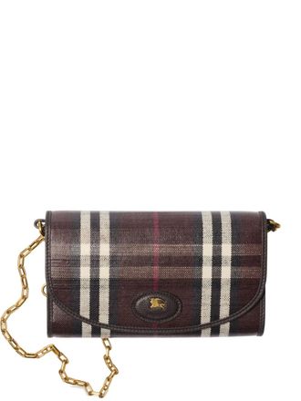 Burberry Highlands geruite portemonnee met ketting - Rood
