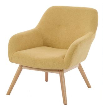 Moloo Sill&oacute;n de madera natural y tela Trendy Safran