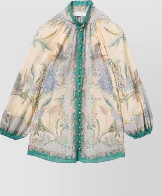 Zimmermann silk blend printed blouse